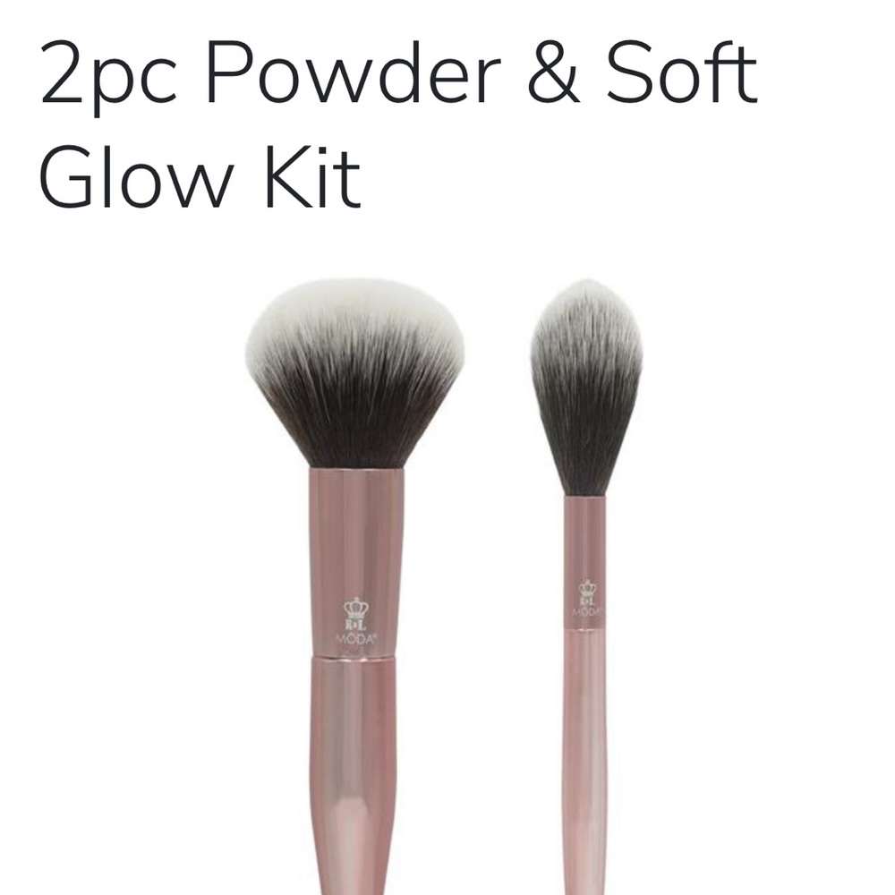 MODA 2-Piece Powder & Soft Glow Makeup Brush Set